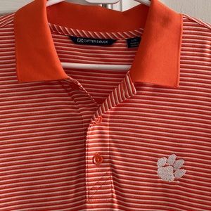 Clemson Polo Shirt Cutter and Buck Size Large Orange